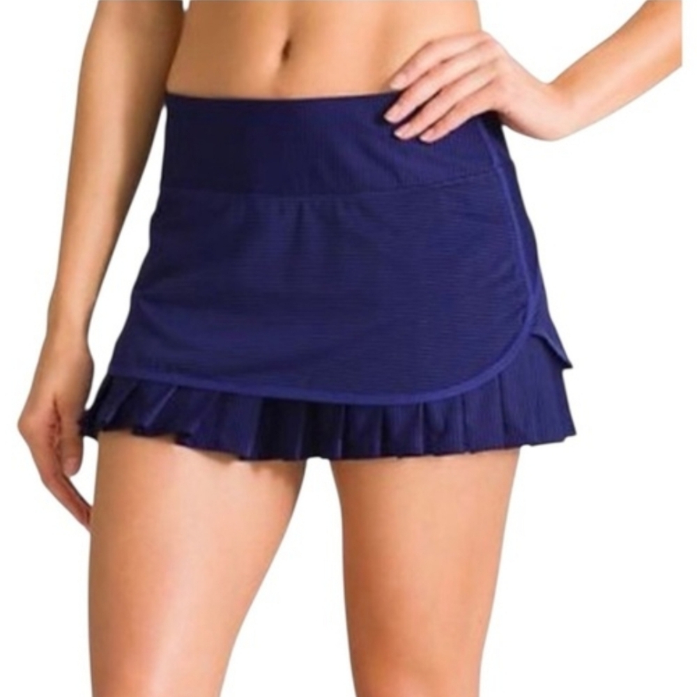 Athleta Good Match Pinstripe Pleated Skort SzS